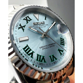 Custom Seiko Mod • Ice Blue Wimbledon Datejust • 36mm